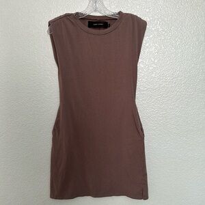 Code x Mode Tan Shoulder-Pad Dress Size XS
